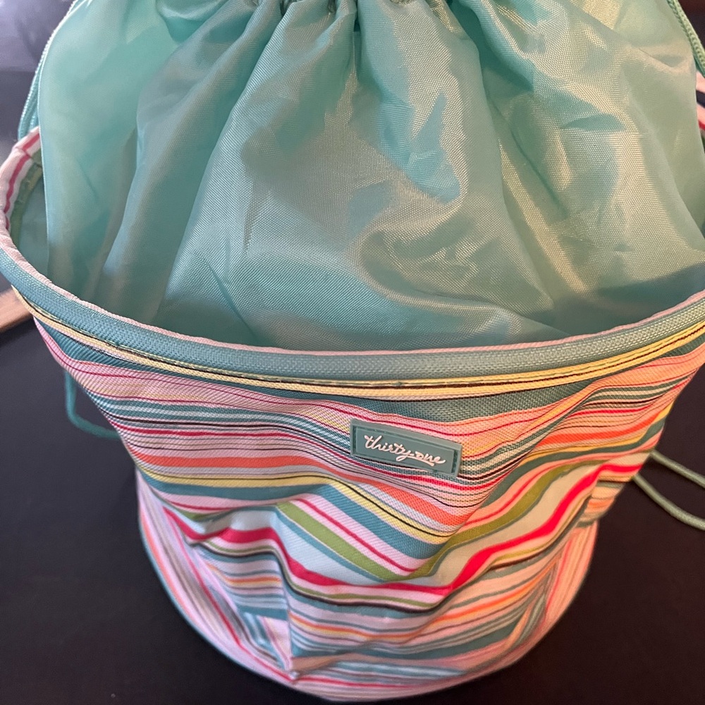 Thirty-One Pastel Stripedโ Cosmetic Bag